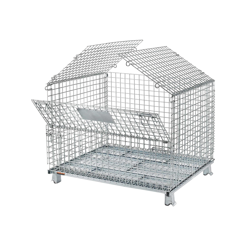 Foldable Container Galvanized Metal Wire Storage Cage