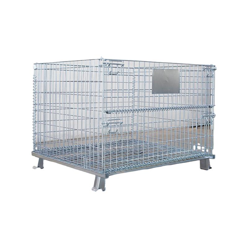 Warehousing Foldable Stacking Wire Mesh Storage Cage