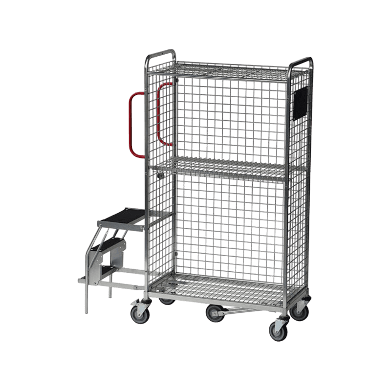 Galvanized Multifunctional Picking Trolley With Fitted Fold Away Steps