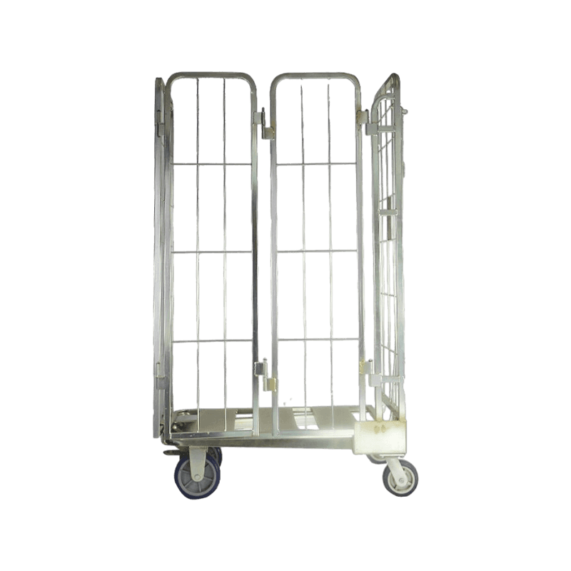 Warehouse Logistic Cargo Storage 3 Sided Roll Cage Trolley